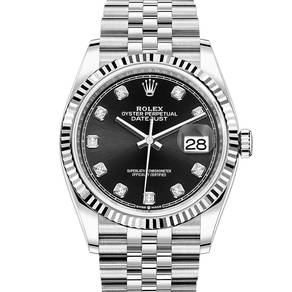 NEW Rolex Datejust 36mm Black 10 Diamond 126234