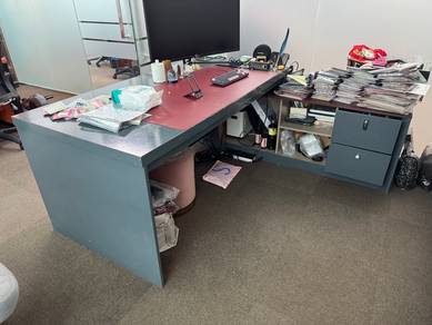L-shape Office workstation table , Meja pejabat L