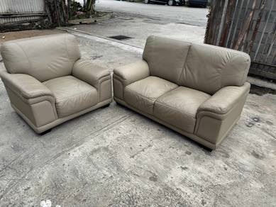 [Set] Highback Leather Deep Sofa 2+1 Seater