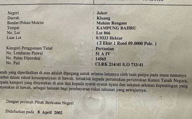tanah untuk dijual 