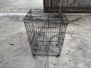 Mobile Steel Cat Pet Cage Sangkar Kucing Rumah Bes