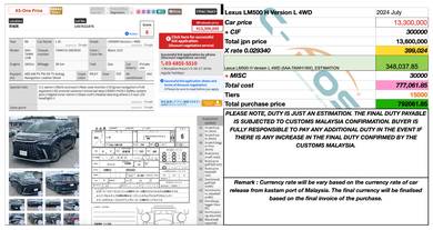 Lexus LM 500H (REAL Price) CPOS FixedTiers