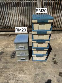 3/5 Tier Plastic Drawer Laci Rack Cabinet (2 Types
