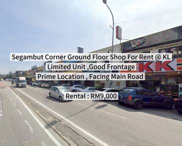 Good Frontage, Segambut Corner Ground Floor Shop available for rent !