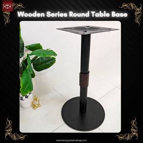 Mild Steel Round Base with Wooden Design