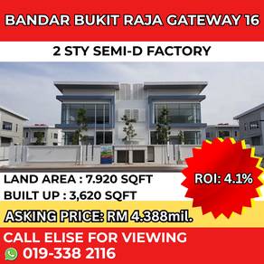 Best Price Semi D Factory in Bandar Bukit Raja Gateway 16 Klang