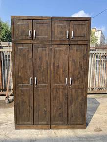 5x8ft Solid 4 Door Wardrobe Almari Baju Drawer