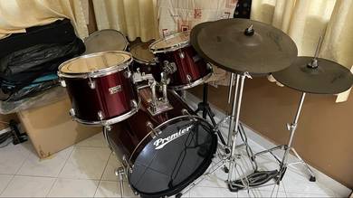 premium premier drum set with custom skin/cymbals
