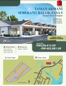 RUMAH BARU FREE KOS PEGUAM Tmn Armani Seberang Balok Freehold opentitl