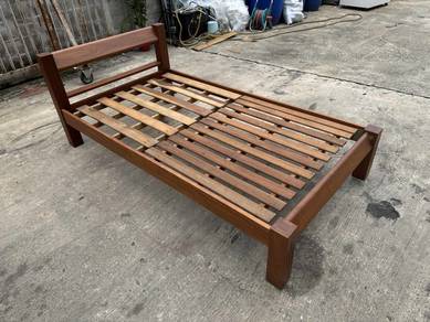 Solid Wood Katil Super Single Bed Frame Kayu