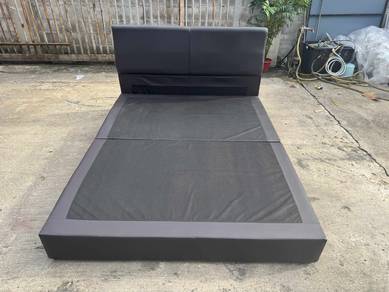 Katil Divan Queen Bed Frame Leather