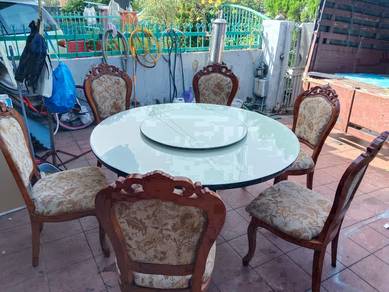 Marbel Dining table with 6 chair / meja makan