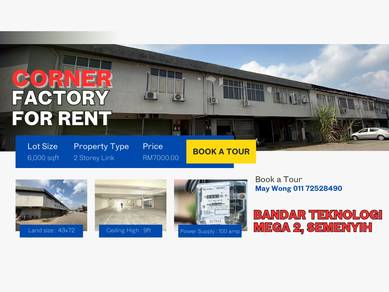 CHEAP 2 Storey Factory CORNER@ Bandar Teknologi Mega 2 Semenyih