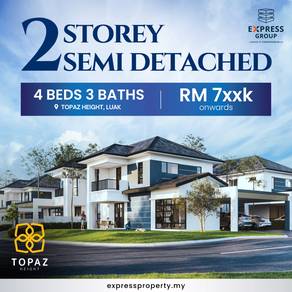 Brand New Double Storey Semi Detached at Topaz Height, Luak Miri