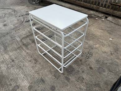 Steel 4 Tier Tray Drawer Basket Rack Shelves