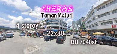 Cheras Taman Maluri 4 Storey 22x 80 Shop Non Bumi High ROI Near MRT