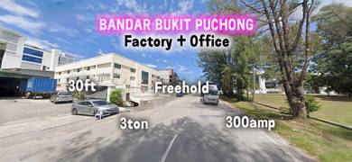 Bandar Bukit Puchong Freehold Detached Factory & 2sty Office 300amp