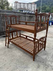 Solid Katil 2 Tingkat Decker Single Bed Frame