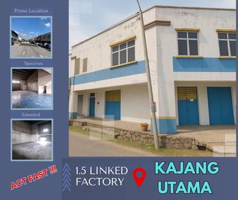 RARE🔥1.5 Storey Factory@ KAJANG UTAMA, PRIME spot, Extended, Tenanted
