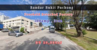 Bandar Bukit Puchong Freehold Detached Factory 300amp 3ton Floor