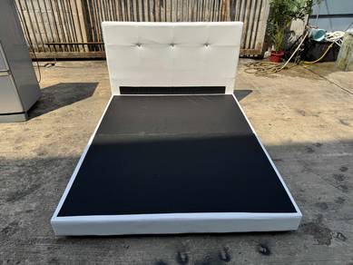 Leather Katil Divan Queen Bed Frame