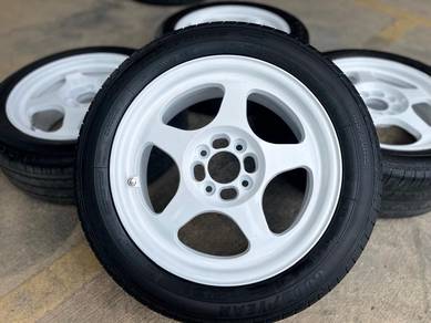 Sport rim second 15 evo siap tayar axia bezza myvi