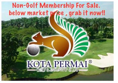 Kota Permai Non Golf Life Membership for family