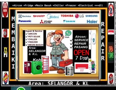 Repair MESIN BASUH Peti sejuk Ais SERVICE AIRCOND