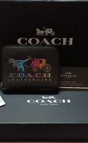COACH Small Zip Around Wallet with Rexy & Carriage