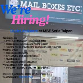 Outlet Assistant MBE SETIA TAIPAN