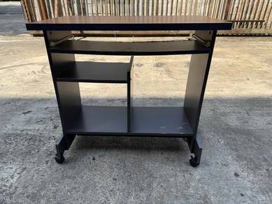 Mobile Meja Computer Table Study Desk Rack Shelves