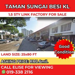1.5 Storey Factory in Sungai Besi KL for Sale
