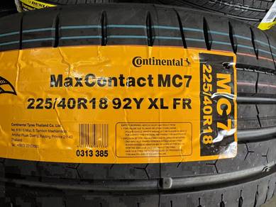 New tyre continental mc7 225/40/18 2025 new