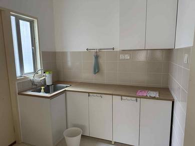 De Bayu Apartment Setia Alam with kitchen cabinet aircon heater curtan