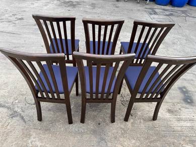 Solid Wood Highback Dining Chair Kerusi Makan Cush