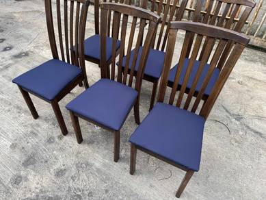 Solid Wood Highback Dining Chair Kerusi Makan Cush