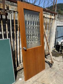 Half Glass Door Partition Pintu Kayu Wooden