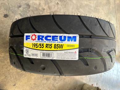 Tayar baru 195/55/15 forceum (semi slick) tahun 25
