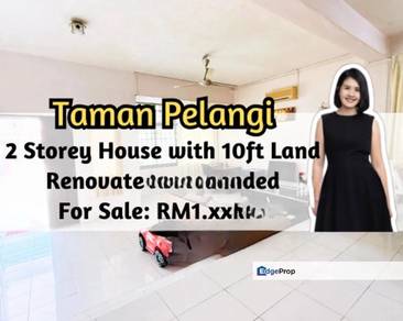 Taman Pelangi, Johor Bahru, Johor, 2 Storey House with 10ft Land