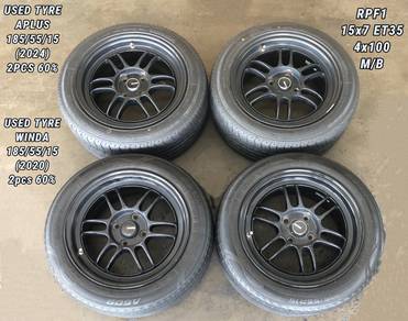 USED RIM RPF1 15inch&TYRE MYVI ALZA JAZZ VIOS CITY