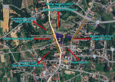1 + 1.5 Acre Dual Access Nice for Petrol Station Land & Mini R&R