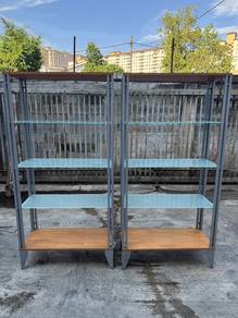 3x6ft Steel Frame Display Rack Glass Shelves