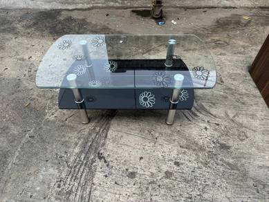 3.5ft Tempered Glass Meja Kopi Coffee Table