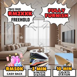 10 min CIQ/RTS/ETS/Shuttle bus/Freehold/Fully Furnish/1-3bed
