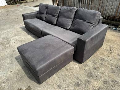 9x6ft Baldu Velvet Highback Sofa L 4-5 Seater Fabr