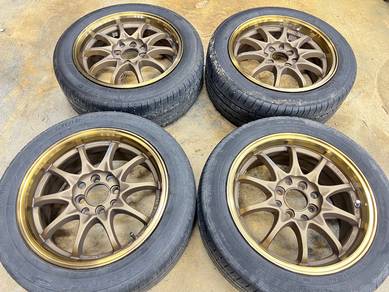 Sport Rim 15 Volk Rays Ce28 Siap Tayar Second Myvi