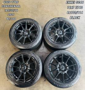 USED RIM ENKEI SC46 16inch&TYRE MYVI ALZA PERSONA
