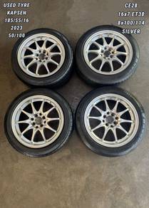 USED RIM CE28 16inch&TYRE SILVER MYVI ALZA PERSONA