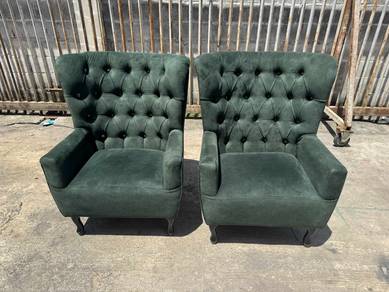 Velvet Baldu Armchair Wingchair Single Sofa 1 Seat