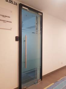 PASANG GLASS DOOR l pintu kaca 12mm kalis pecah l